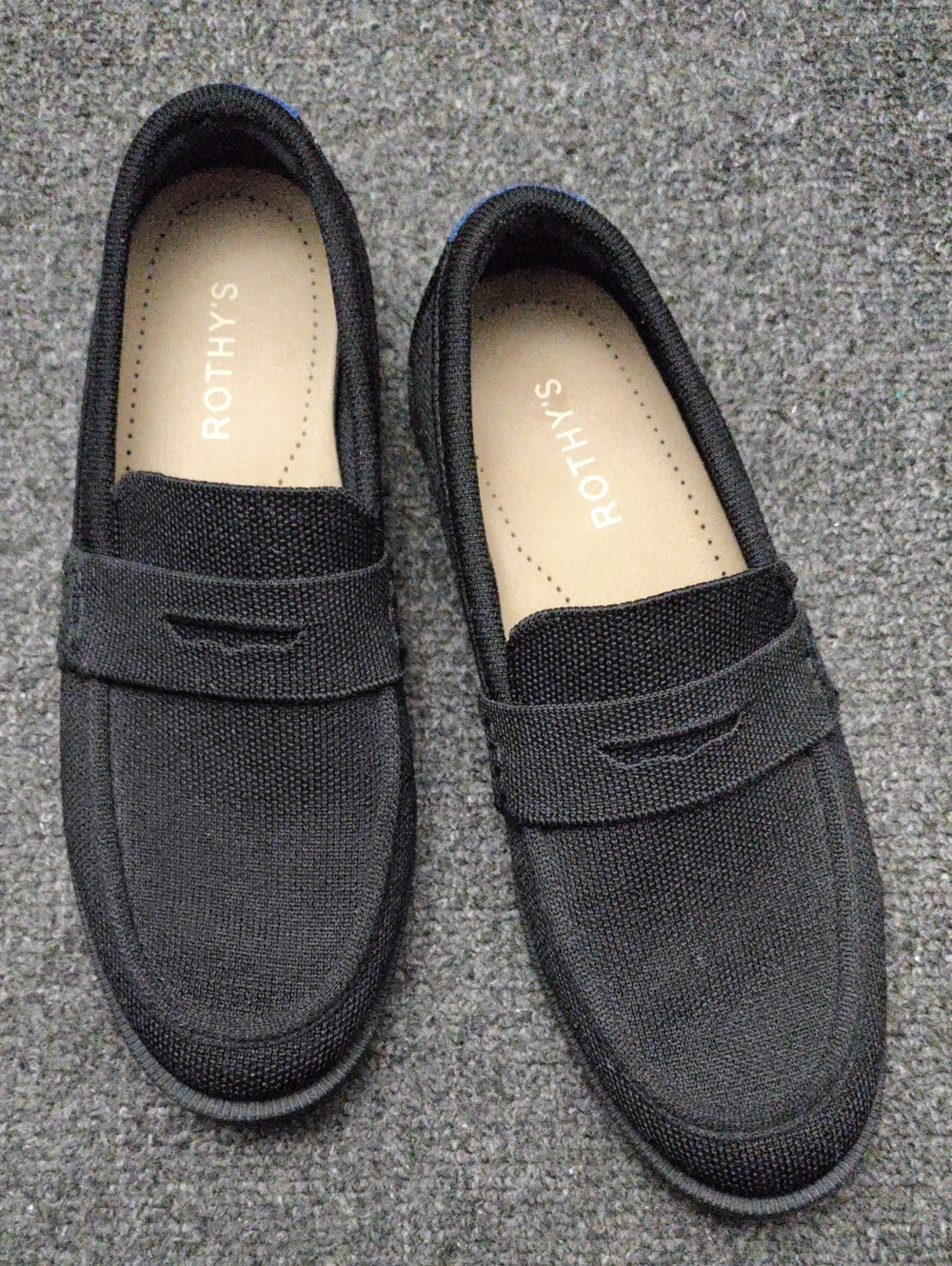 Rothy's Black Knit Penny Loafers - Women's Slip-On Flats